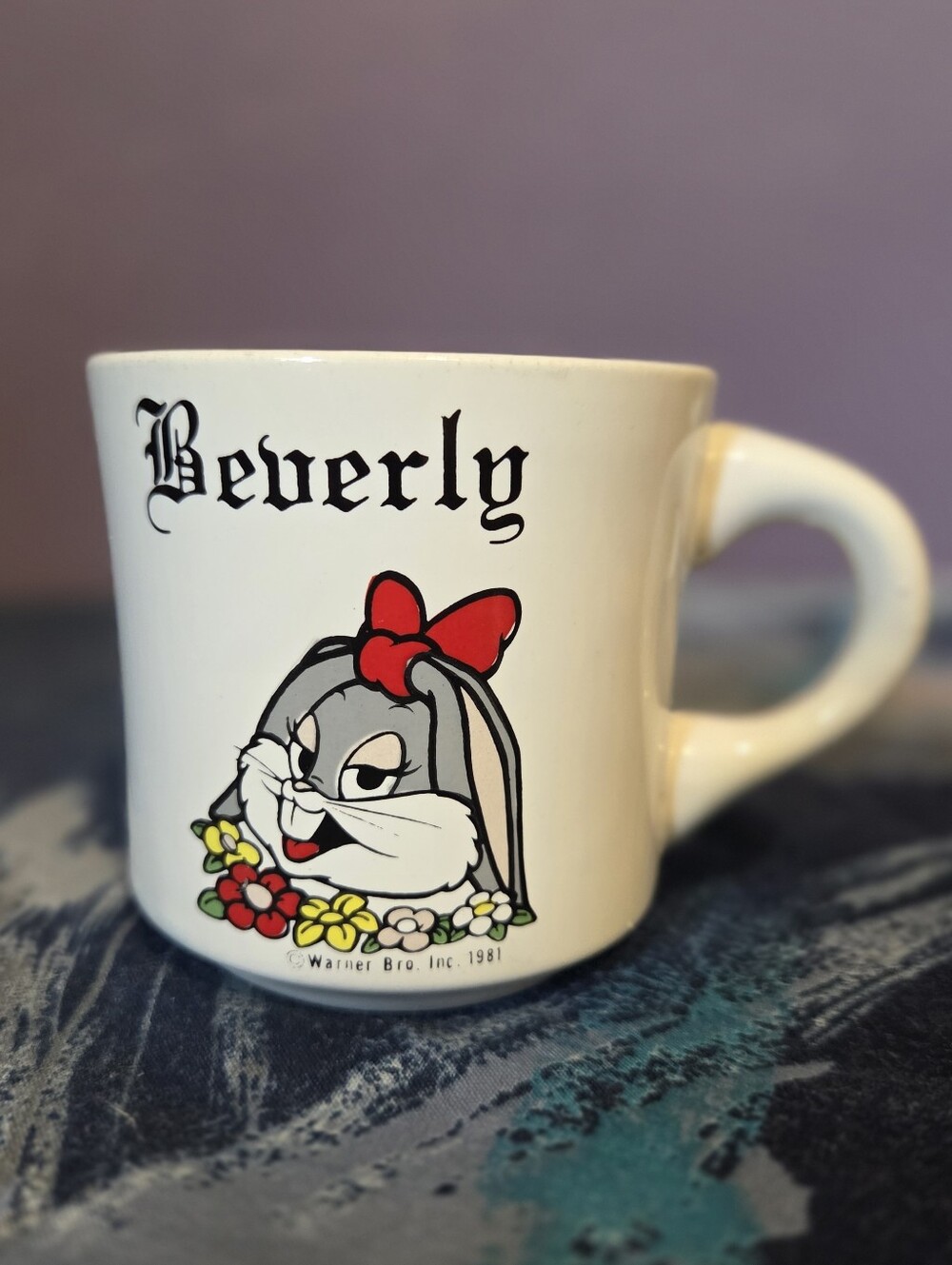1981 Warner Bros "Beverly" Bunny Ceramic Coffee Mug